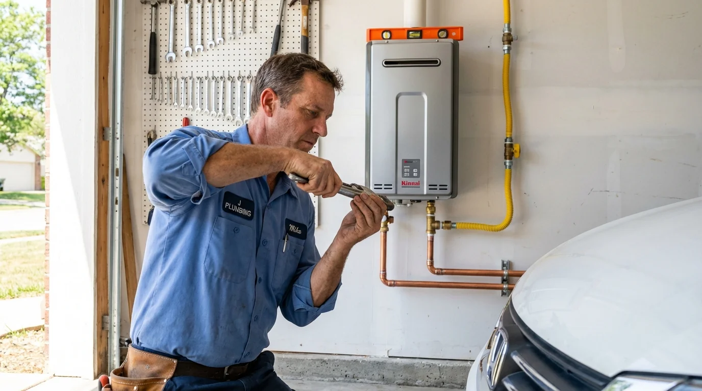 Tankless water heater installation by a Johns Plumbing LLC plumber in Buchanan